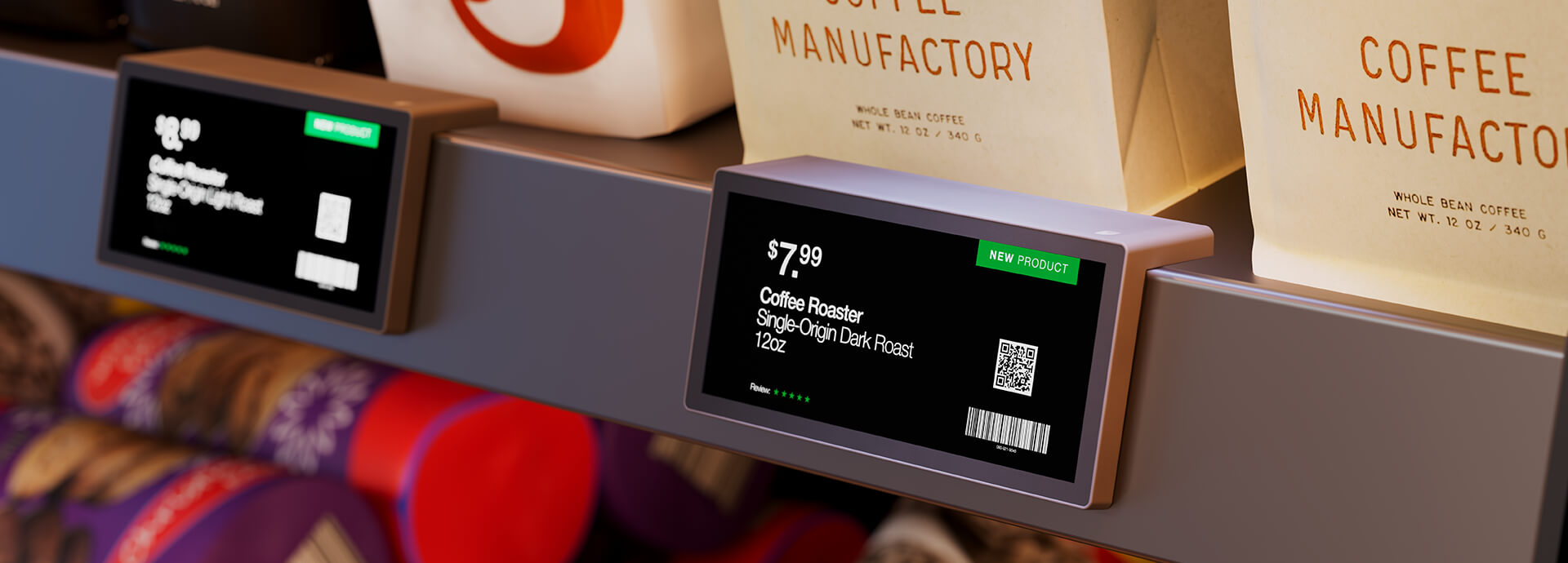 Ambient and E ink electronic shelf labels